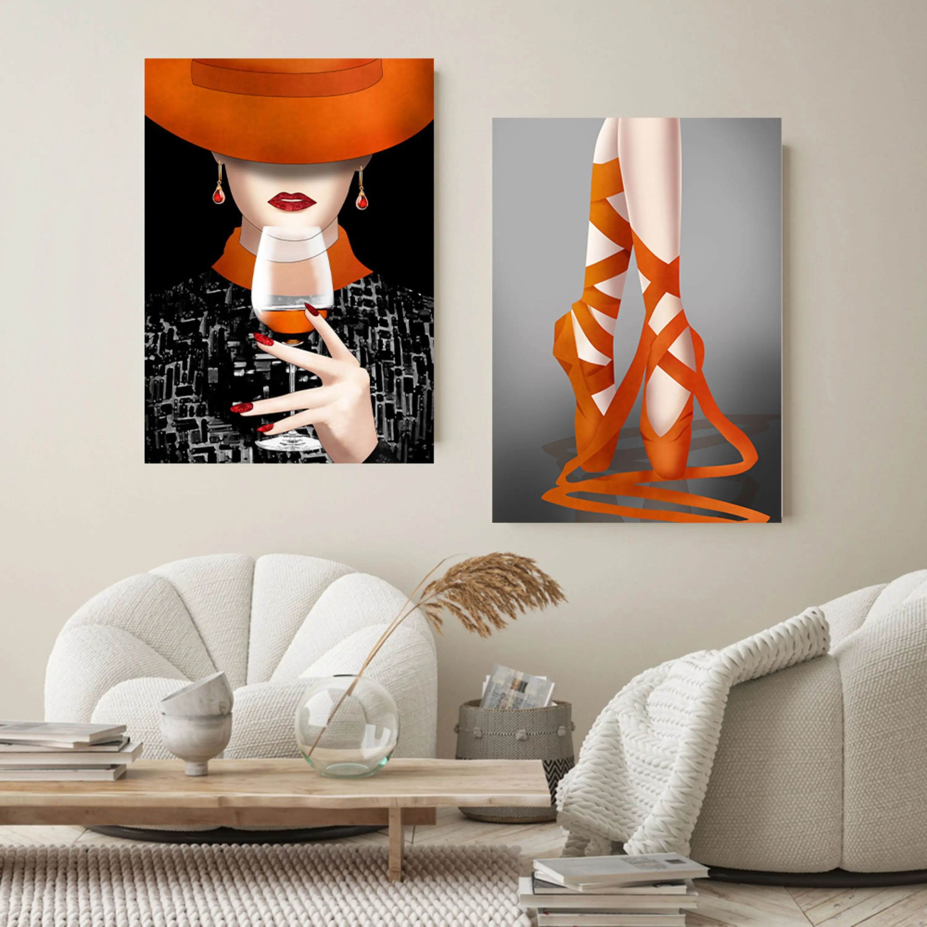 تابلو دو تکه ( 1044-rosegold )
