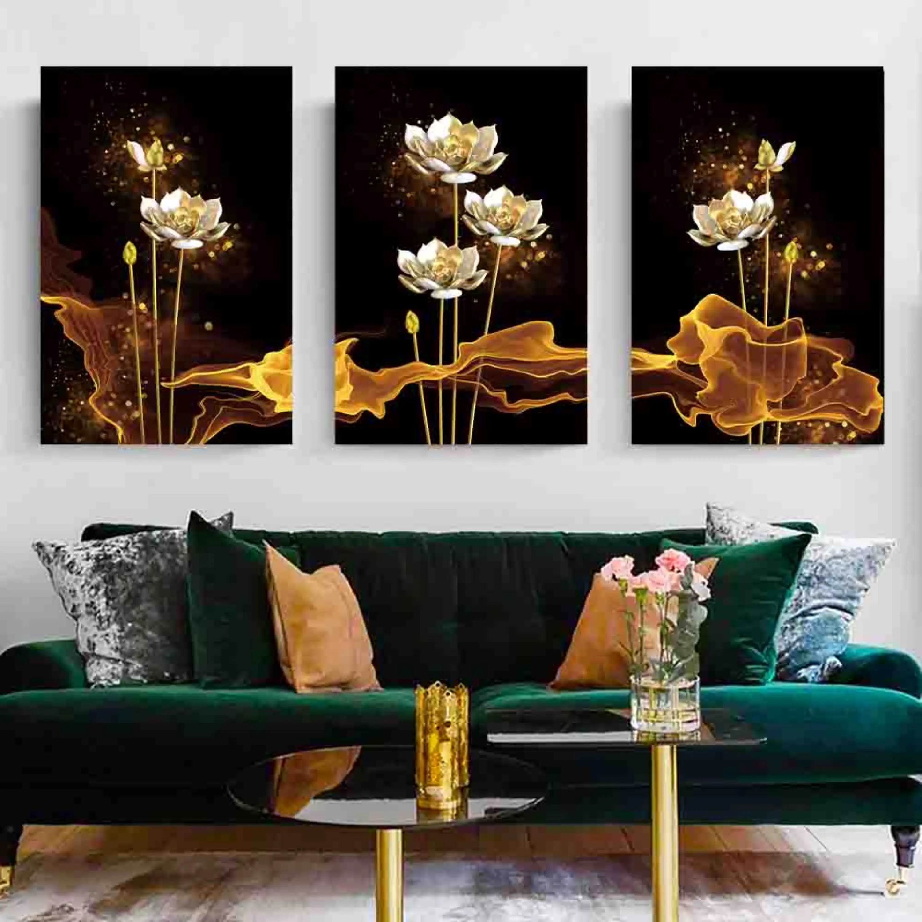 تابلو سه تکه ( 1040-rosegold )