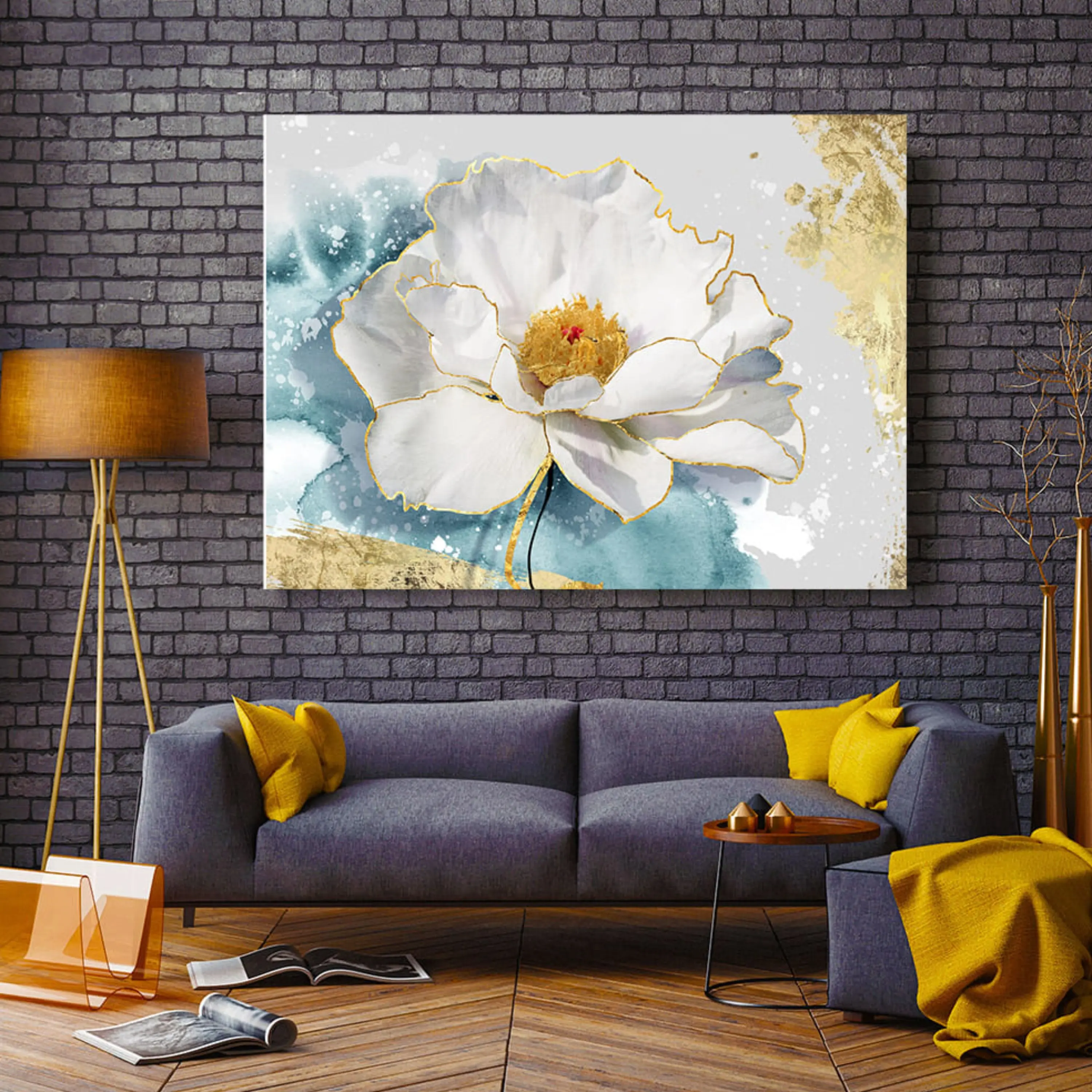 تابلو گل ( 1366-rosegold )