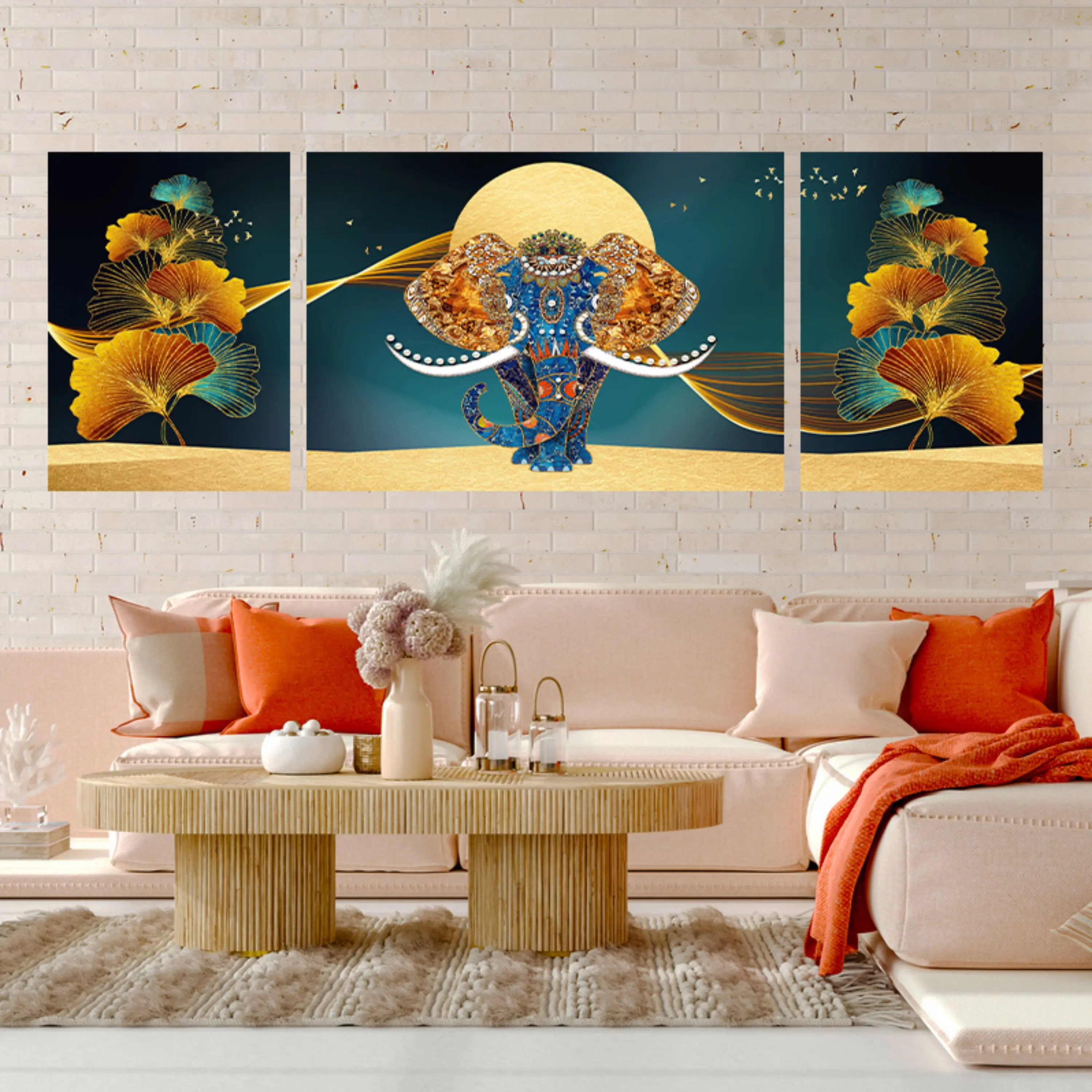 تابلو  سه تکه ( 1130-rosegold )