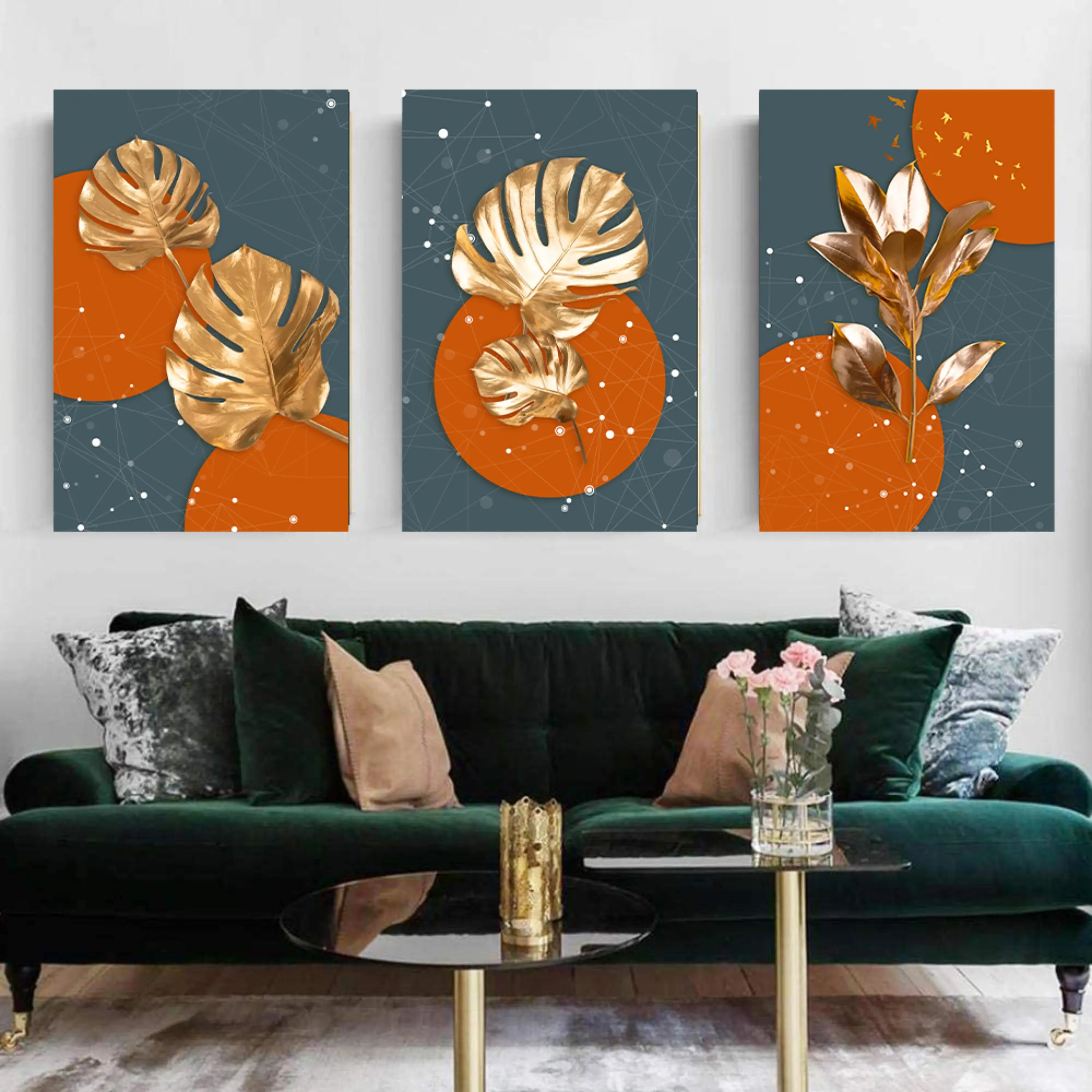 تابلو سه تکه ( 1134-rosegold )