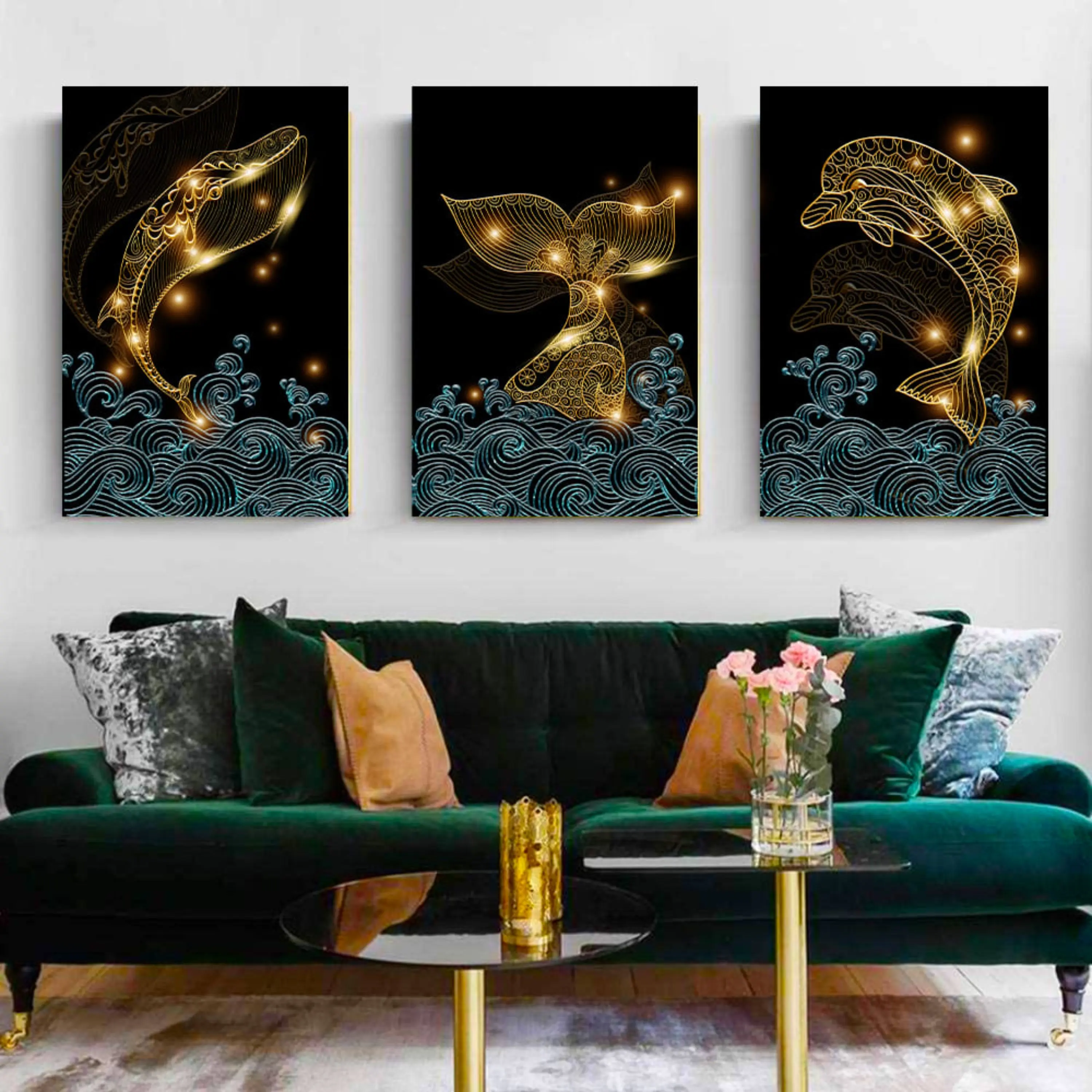 تابلو سه تکه ( 1041-rosegold )