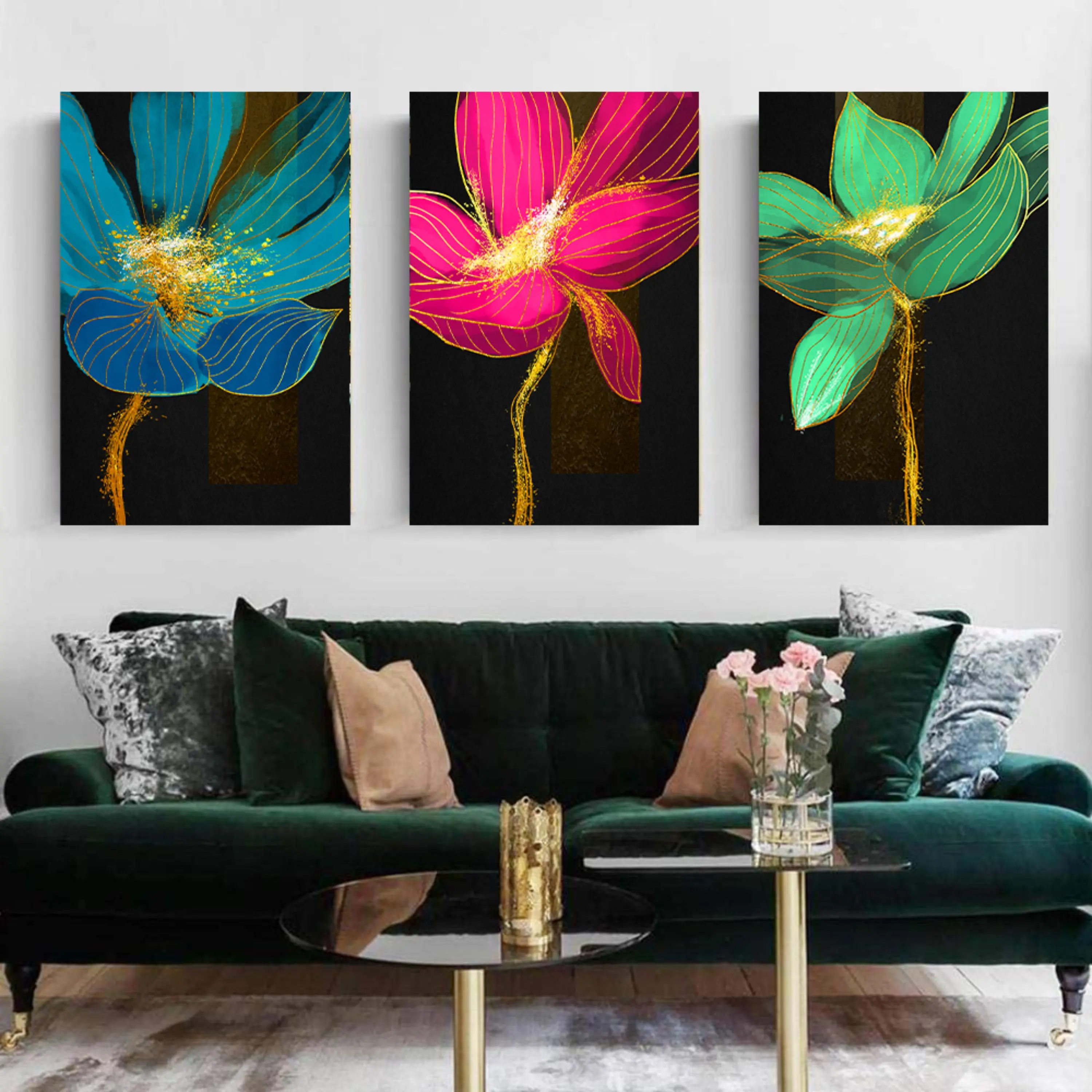 تابلو سه تکه ( 1104-rosegold )
