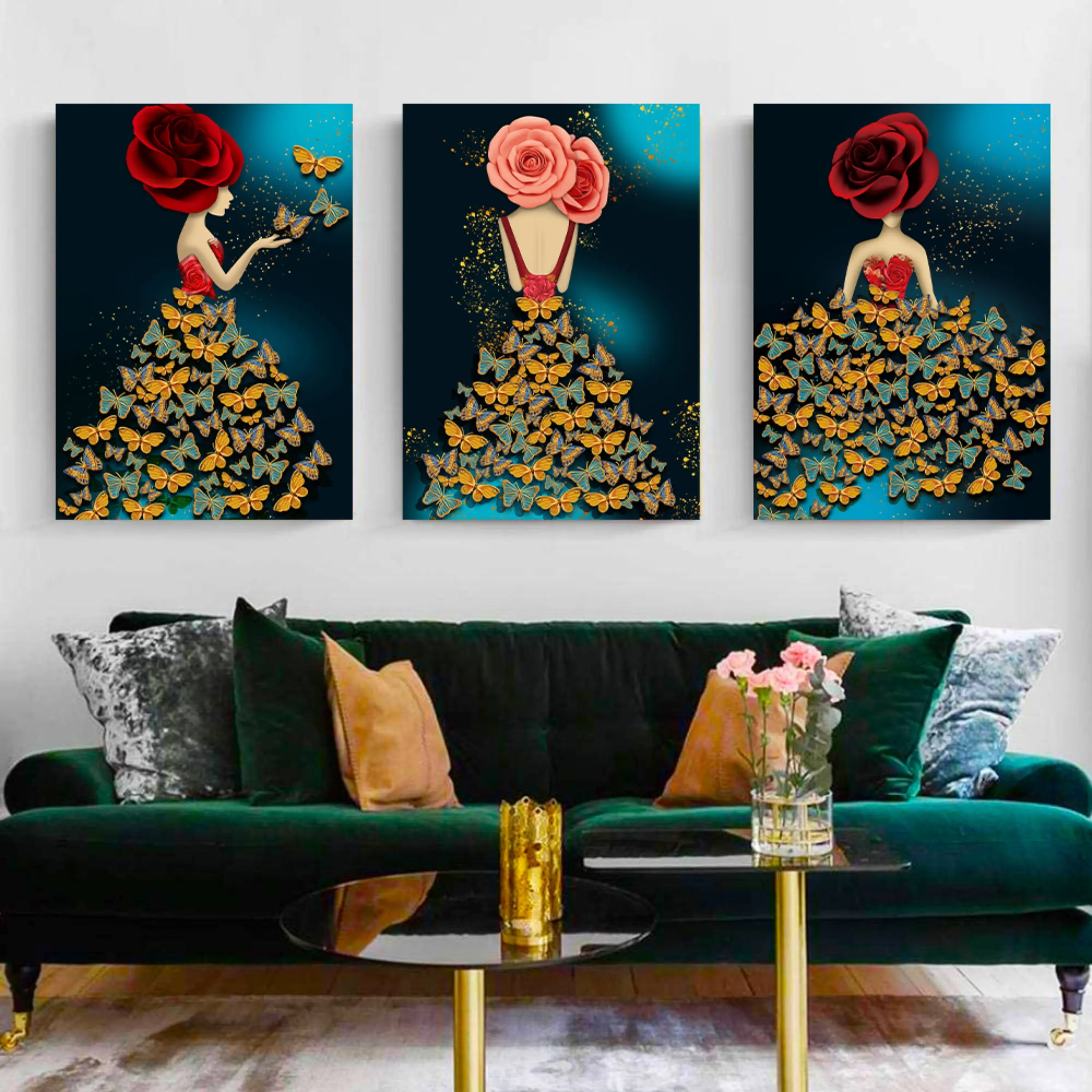 تابلو سه تکه  (1123-rosegold )