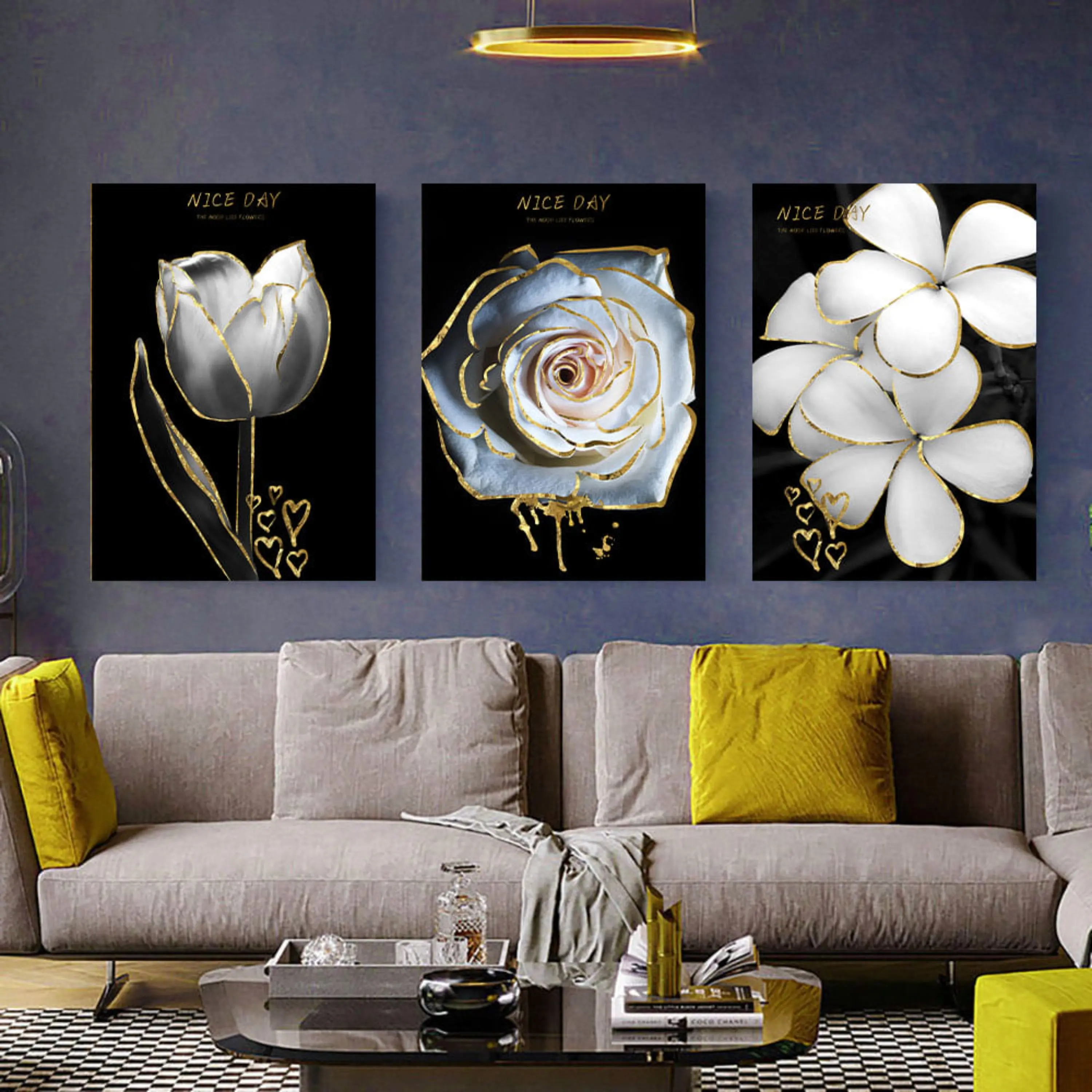 تابلو سه تکه ( 1499-rosegold )