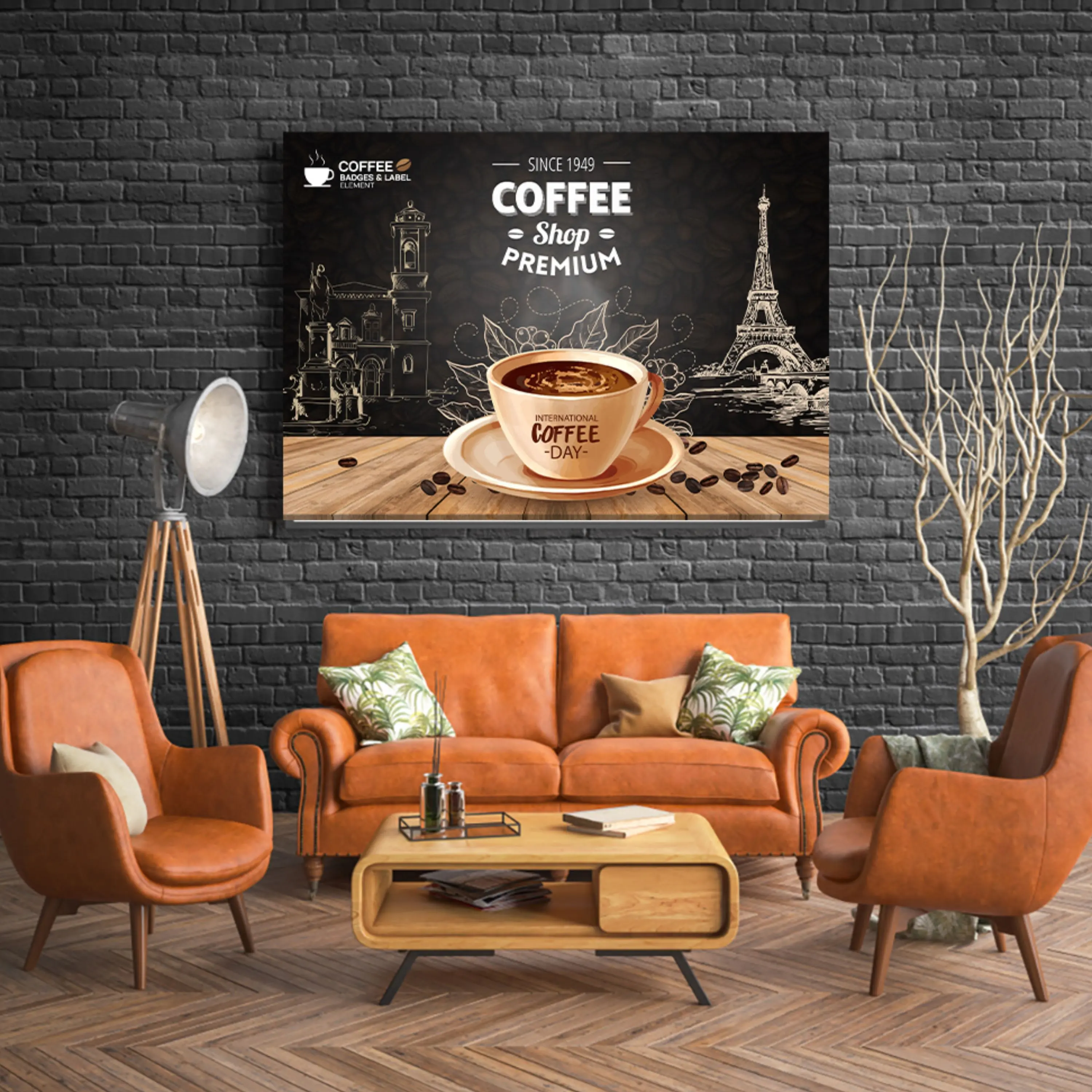 تابلو قهوه ( 1154-rosegold )