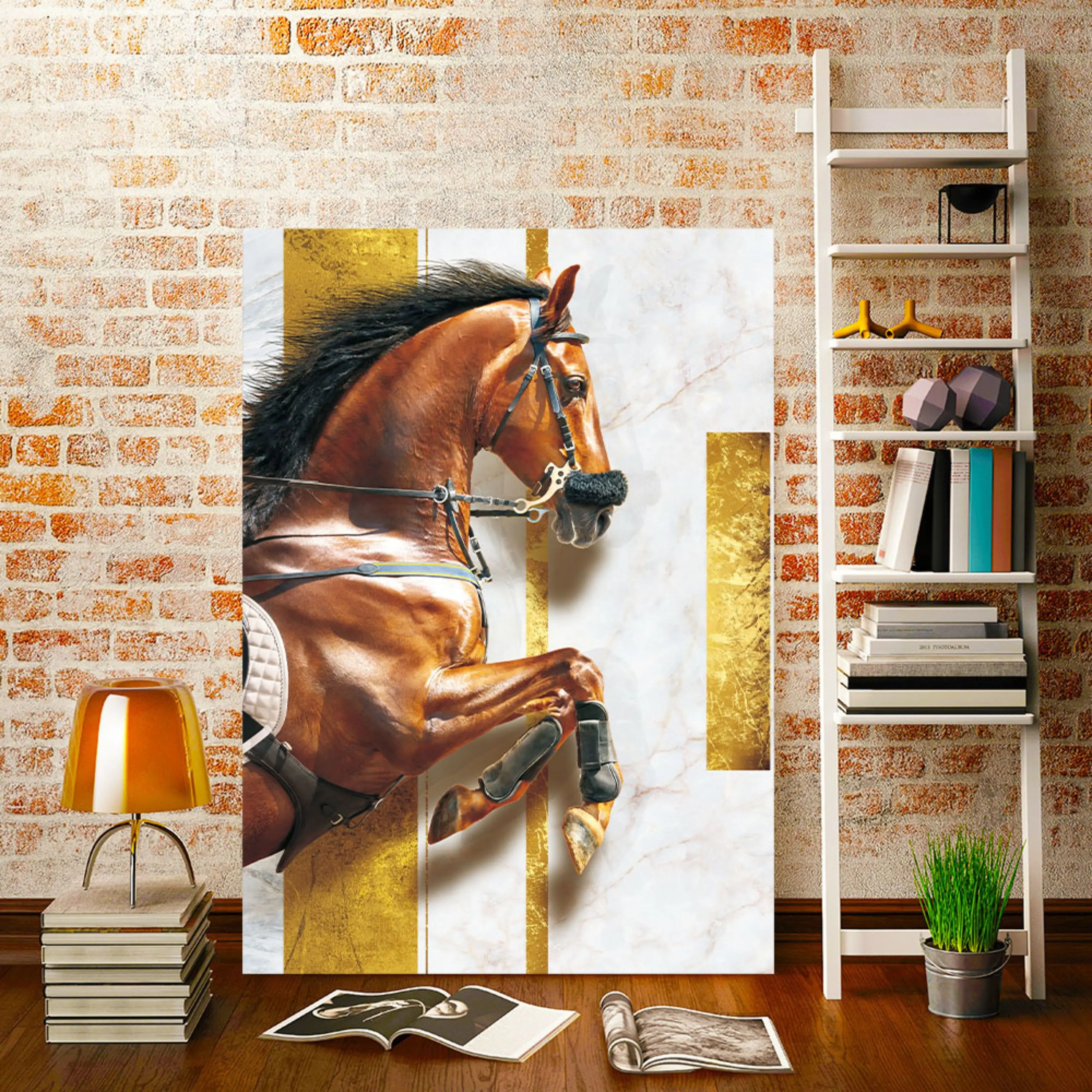 تابلو اسب دکوراتیو ( 1046-rosegold )