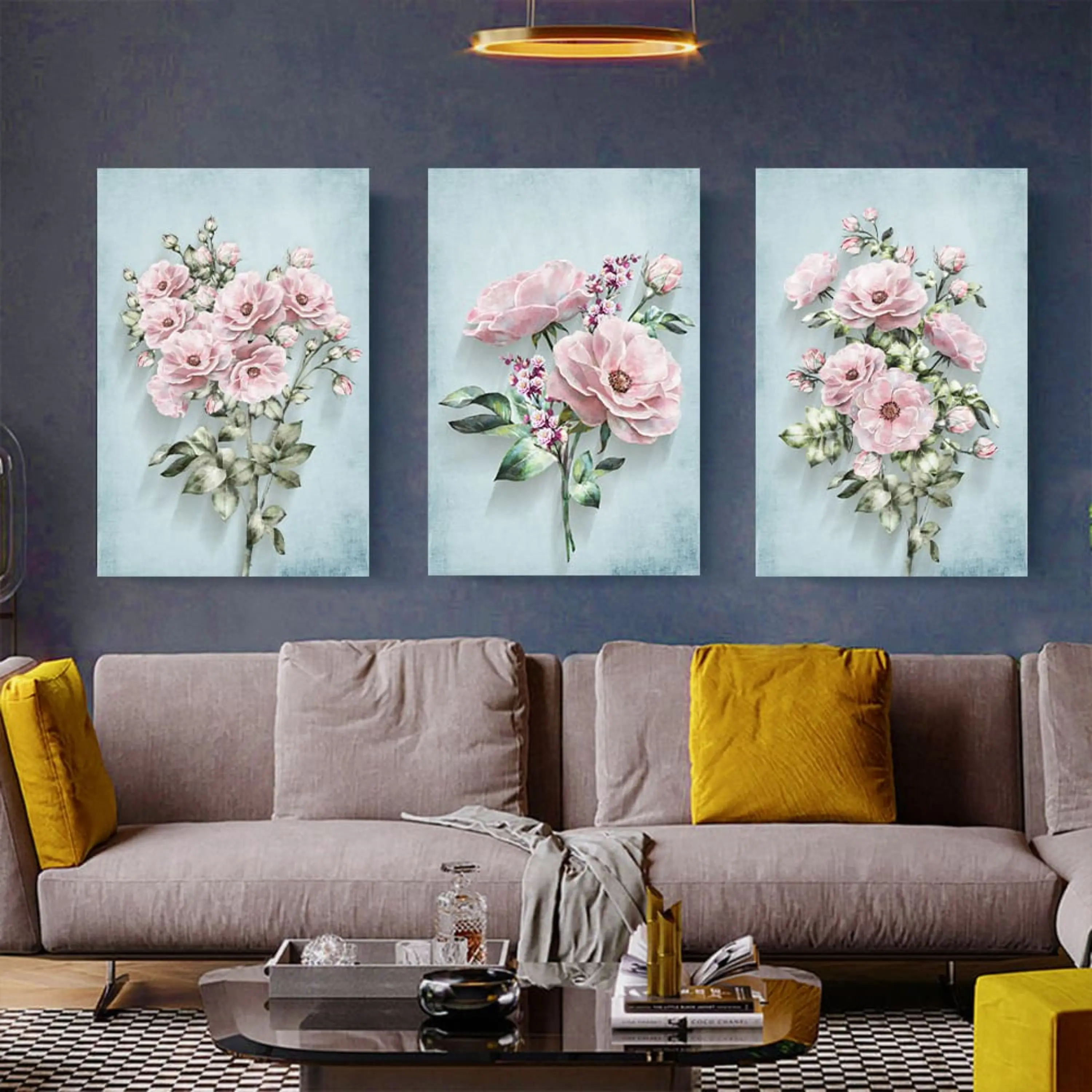 تابلو سه تکه ( 1548-rosegold )