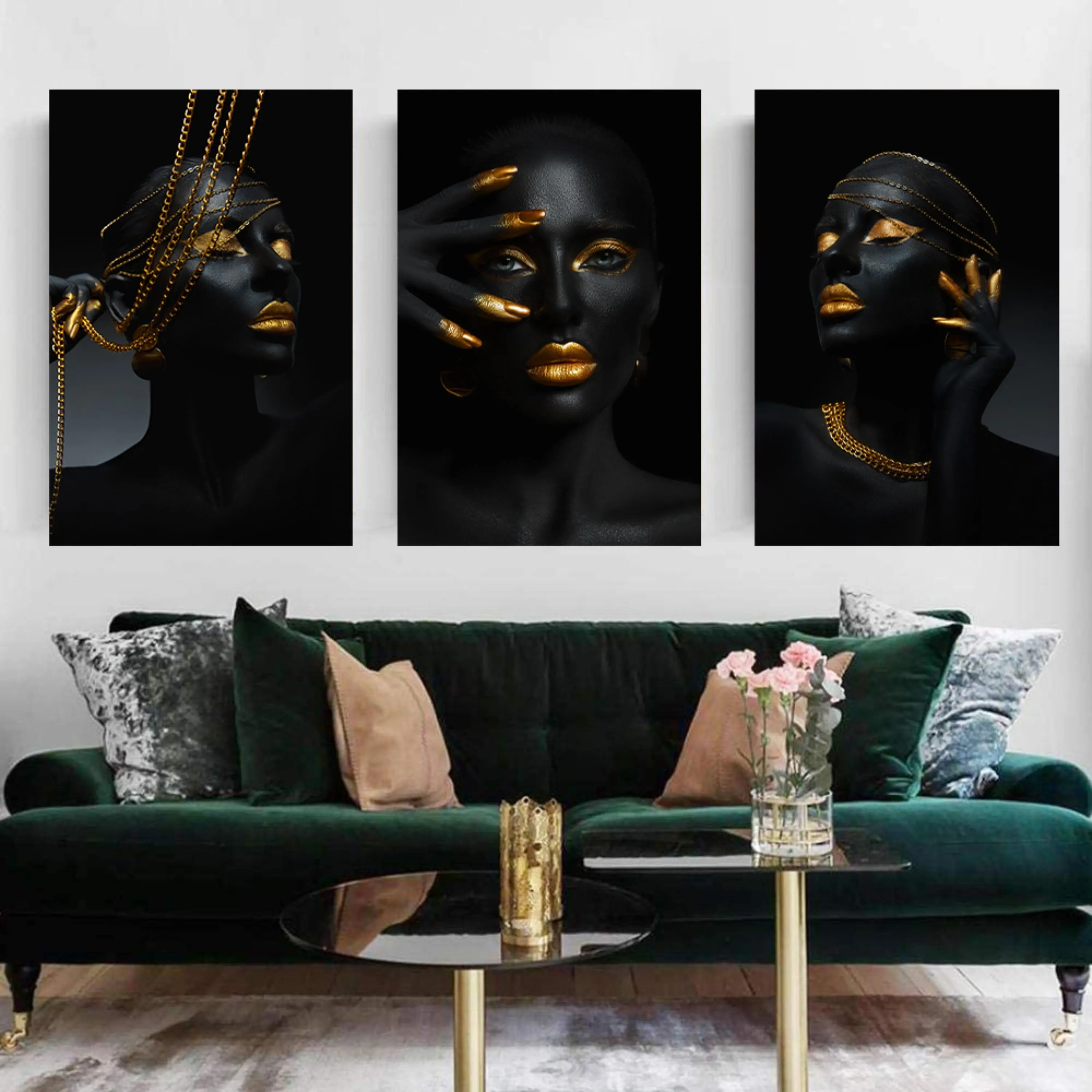 تابلو سه تکه ( 1135-rosegold )