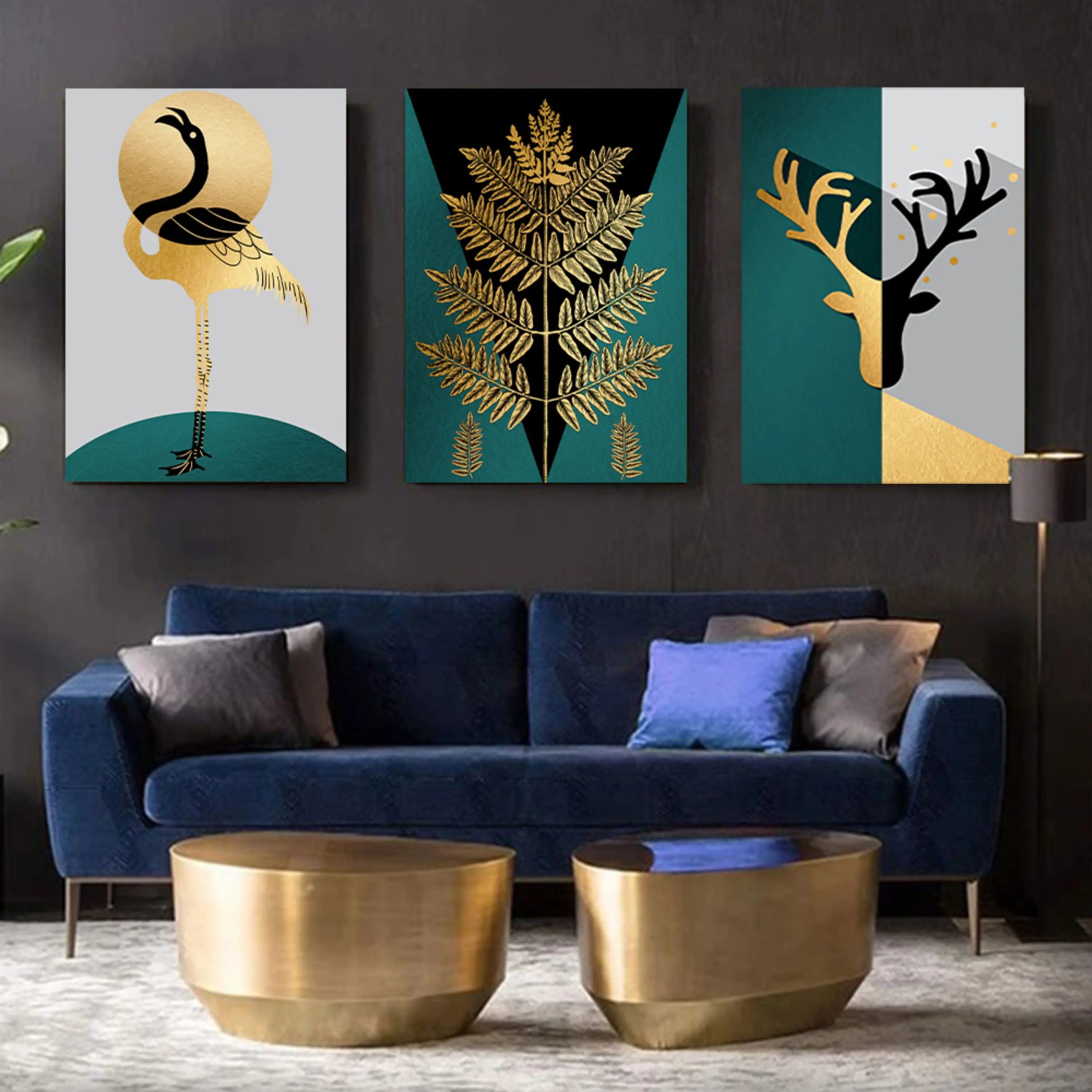 تابلو سه تکه ( 985-rosegold )