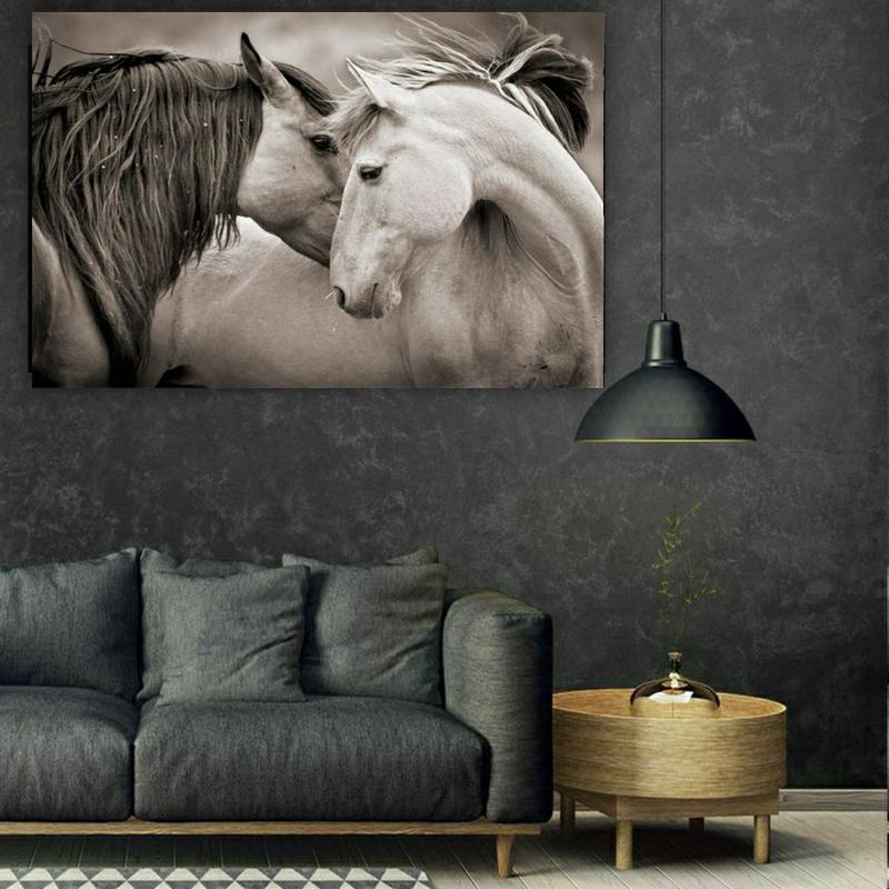 تابلو بوم طرح دو اسب سایز9060