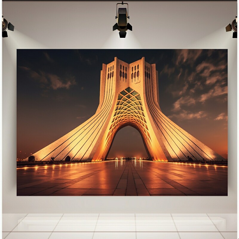 تابلو بوم طرح برج آزادی مدل دید از نگاه شب  کد 10070
